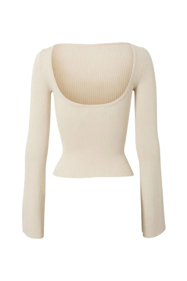 Clothing Supr Long Sleeve Tops Tina Backless Top Vanilla Beige
