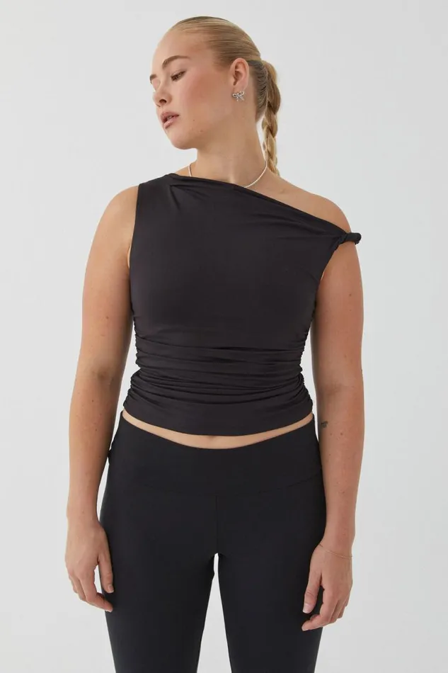 Clothing Supr Luxe Essentials Luxe Bree Ruched Twist Top Black
