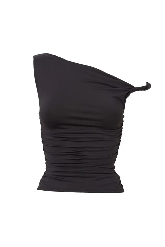 Clothing Supr Luxe Essentials Luxe Bree Ruched Twist Top Black
