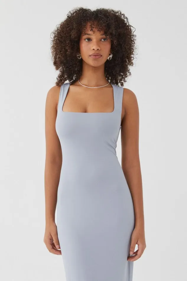 Clothing Supr Luxe Essentials Luxe Open Neck Maxi Dress Newport Blue