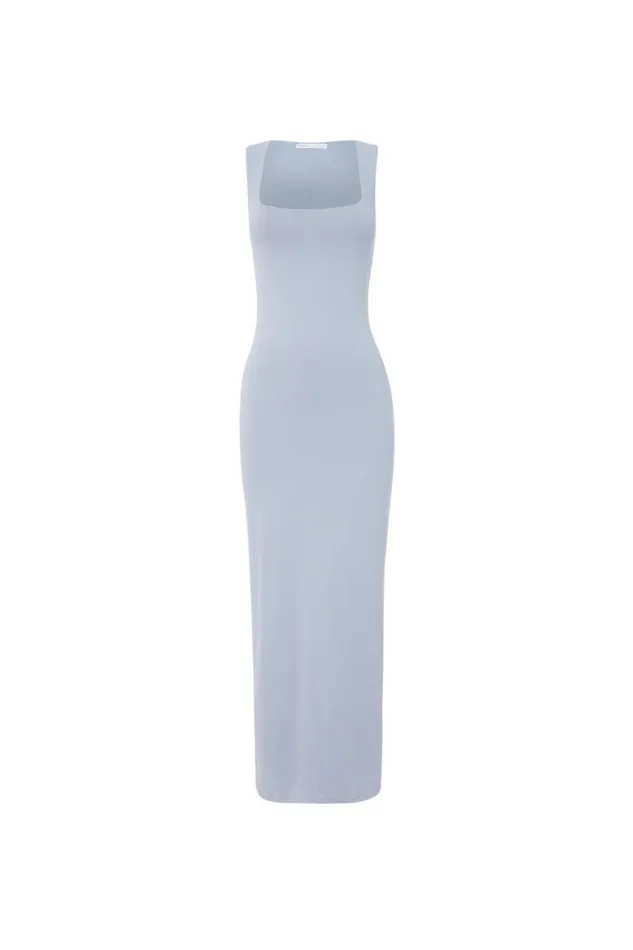 Clothing Supr Luxe Essentials Luxe Open Neck Maxi Dress Newport Blue