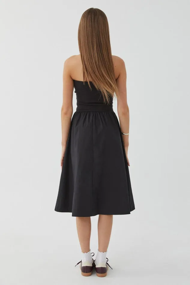 Clothing Supr Maxi Dresses Eva Strapless Midi Dress Black