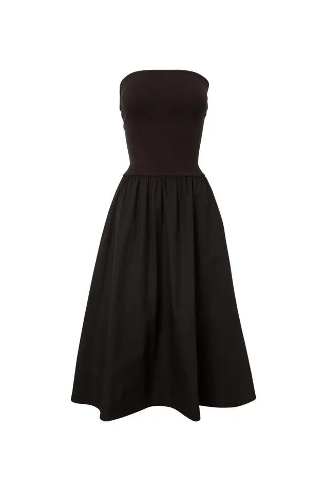 Clothing Supr Maxi Dresses Eva Strapless Midi Dress Black
