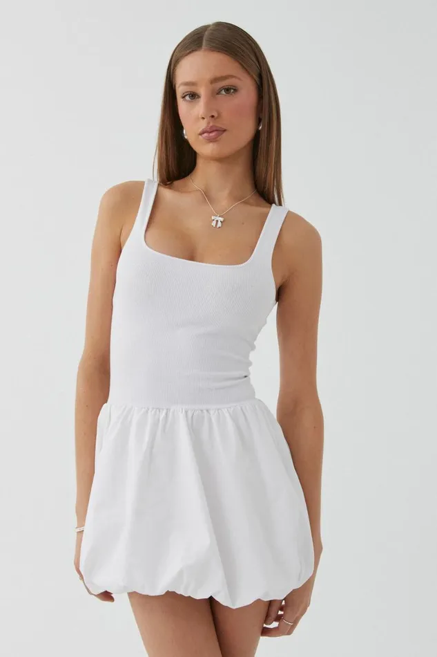 Clothing Supr Mini Dresses Clara Bubble Mini Dress White