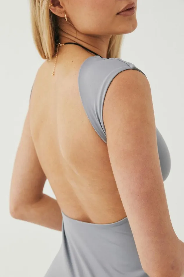 Clothing Supr Mini Dresses Luxe Backless Mini Dress Moonlight Grey