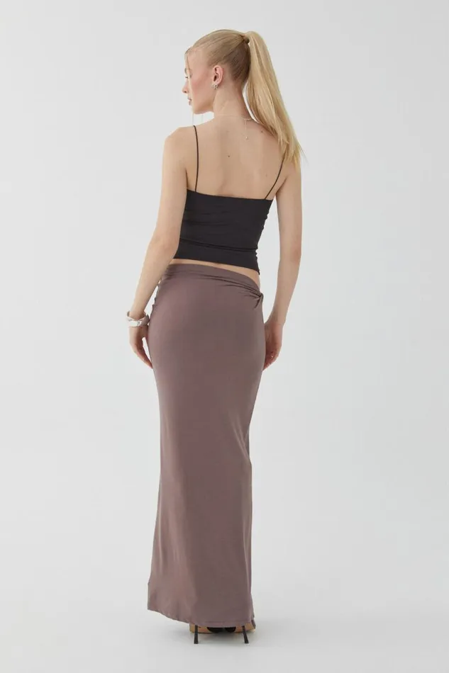 Clothing Supr Skirts Soft Twist Maxi Skirt Brown Carob
