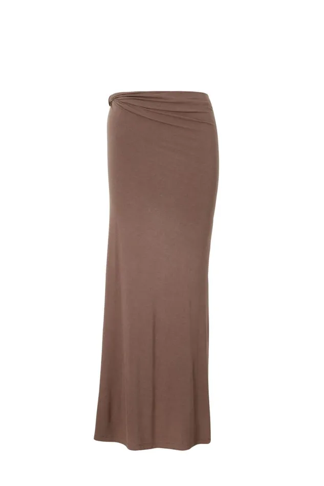 Clothing Supr Skirts Soft Twist Maxi Skirt Brown Carob