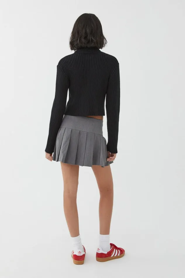 Clothing Supr Skirts Tilly Pleated Mini Skirt Charcoal Marle Clothing Supr Skirts Tilly Pleated Mini Skirt Charcoal Marle