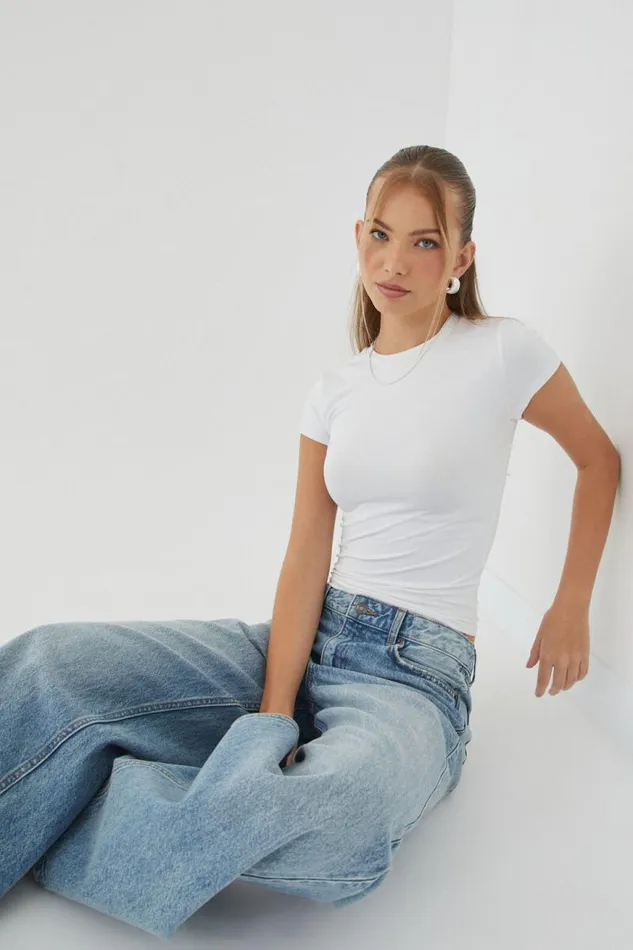 Clothing Supr T Shirts Luxe Longline Tee White