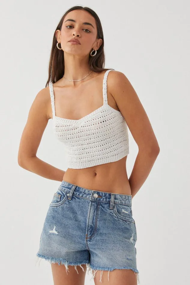 Clothing Supr Tank Tops Camila Cropped Cami Summer White