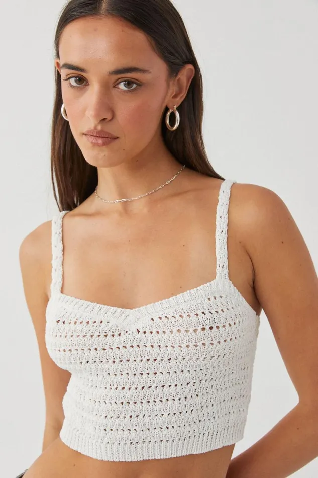 Clothing Supr Tank Tops Camila Cropped Cami Summer White
