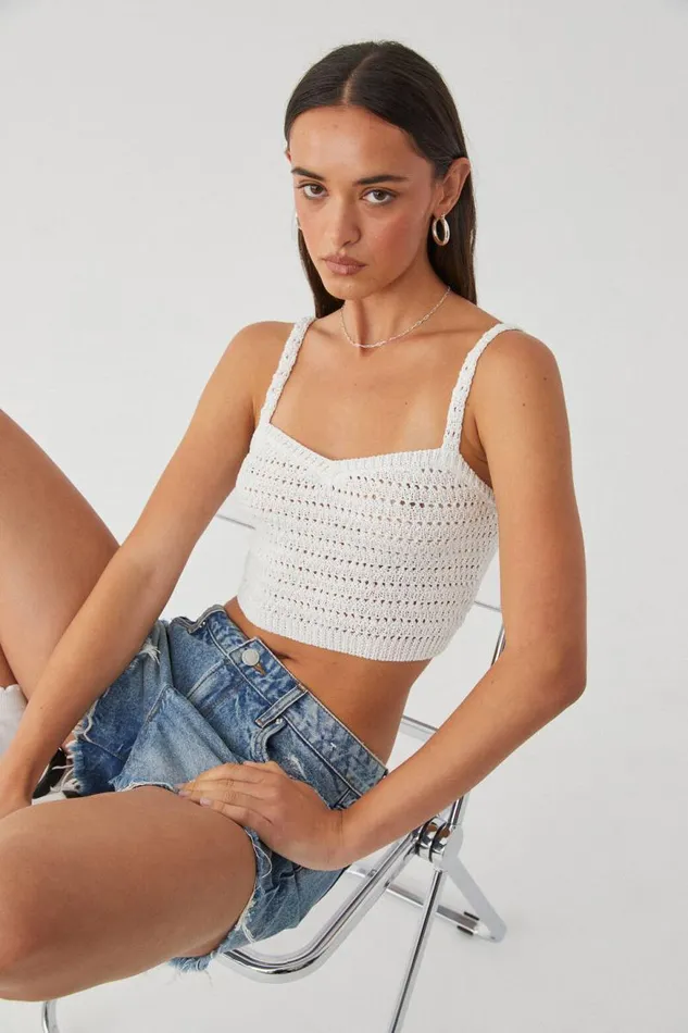 Clothing Supr Tank Tops Camila Cropped Cami Summer White