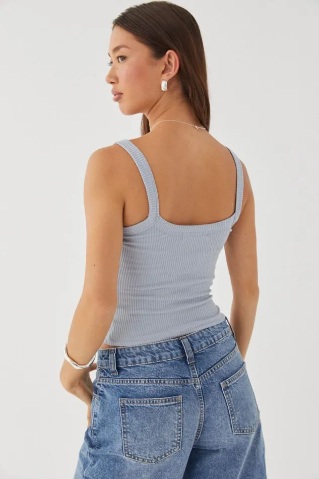 Clothing Supr Tank Tops Riri Scoop Neck Tank Newport Blue