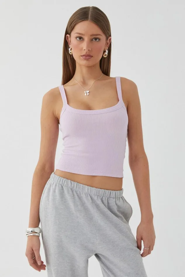 Clothing Supr Tank Tops Riri Scoop Neck Tank Rose Blush