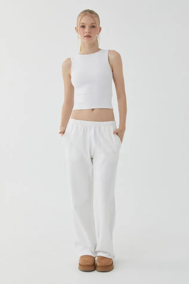 Clothing Supr Tank Tops Tara Rib Backless Tank White