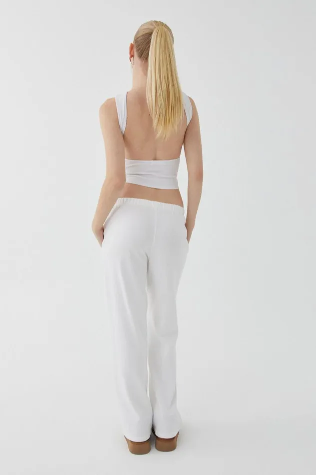 Clothing Supr Tank Tops Tara Rib Backless Tank White