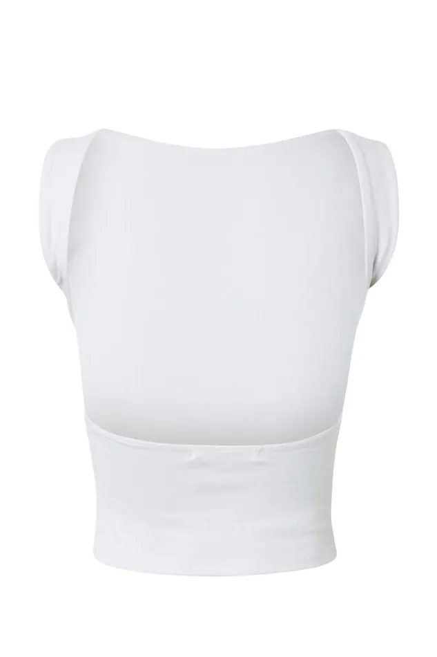 Clothing Supr Tank Tops Tara Rib Backless Tank White
