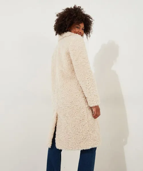 Coats and Jackets Joebrowns Apparel Cosy Up Furry Coat Cream