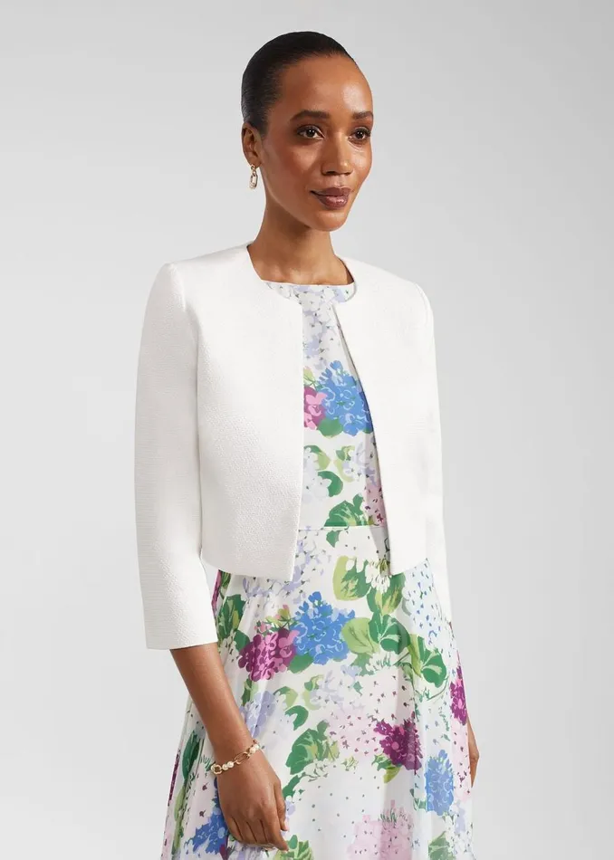 Coats and Jackets Women HOBBS Elize Textured Jacket Ivory