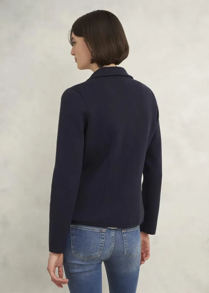 Coats and Jackets Women HOBBS Holly Knitted Blazer With Wool Hobbs Navy