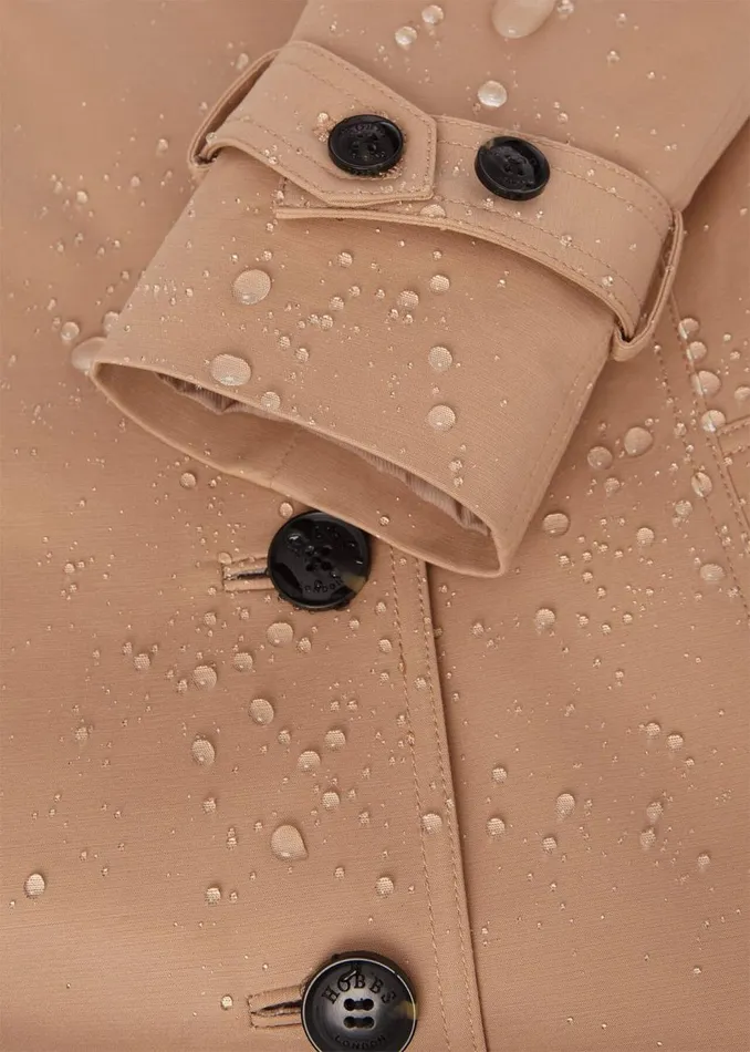Coats and Jackets Women HOBBS Petite Saskia Shower Resistant Trench Coat Tan