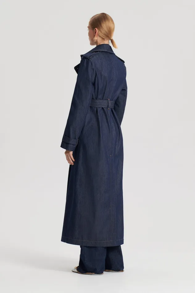 Coats Women DENIM TRENCH INDIGOS Scanlan Theodore Coats Women DENIM TRENCH INDIGOS Scanlan Theodore