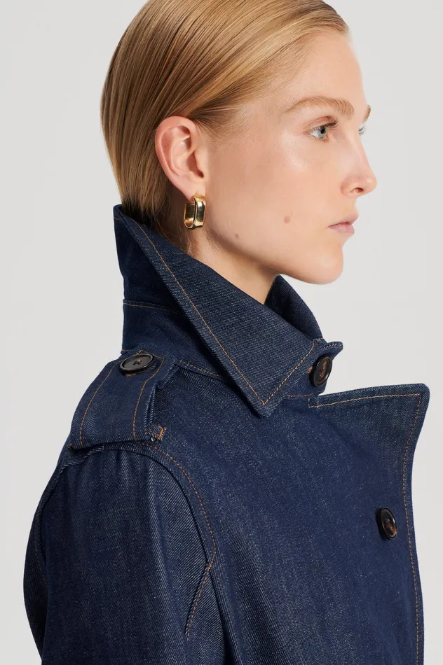 Coats Women DENIM TRENCH INDIGOS Scanlan Theodore Coats Women DENIM TRENCH INDIGOS Scanlan Theodore