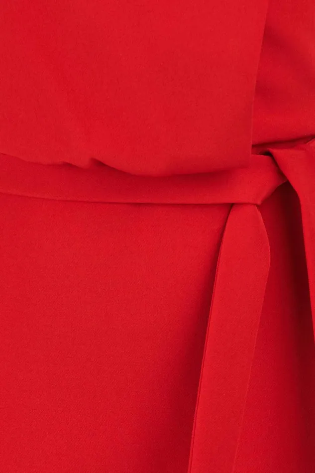 Cocktail Women Halston Aisha Dress In Stretch Crepe Halston Red