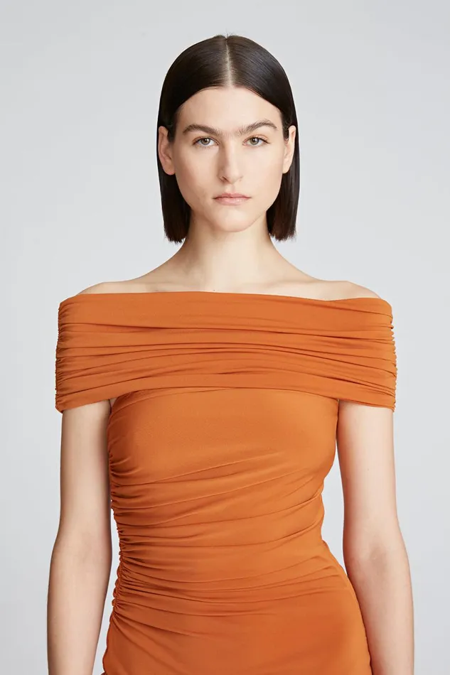 Cocktail Women Halston Aliana Dress In Jersey Amber