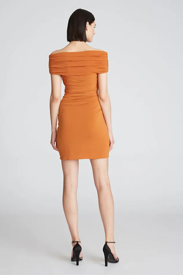 Cocktail Women Halston Aliana Dress In Jersey Amber Cocktail Women Halston Aliana Dress In Jersey Amber