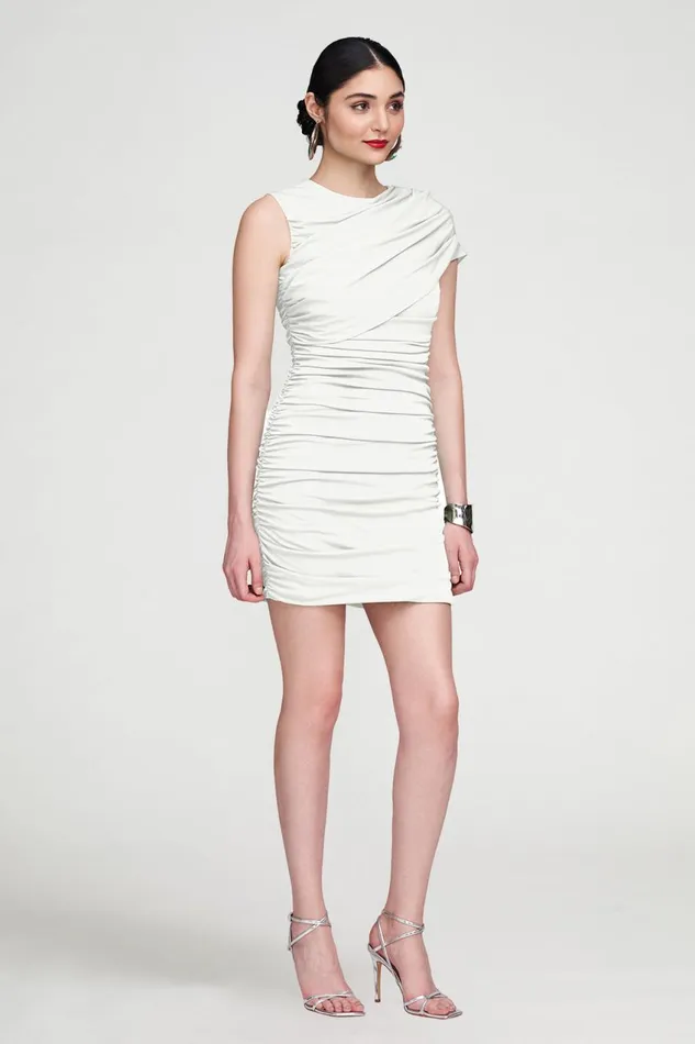 Cocktail Women Halston Sarina Dress In Jersey Chalk
