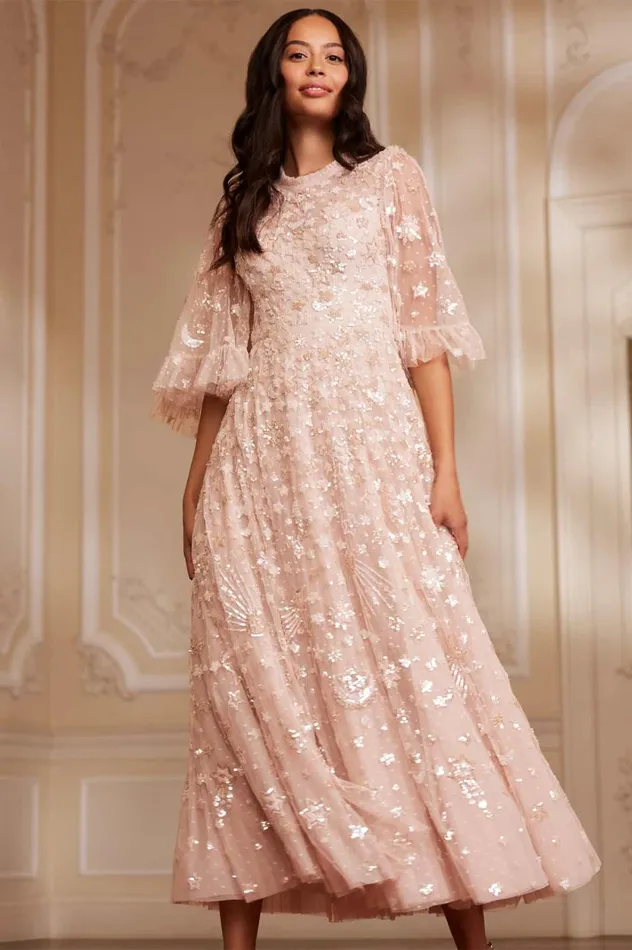 Constellation Gloss Ankle Gown Beige Women Needle and Thread Dresses