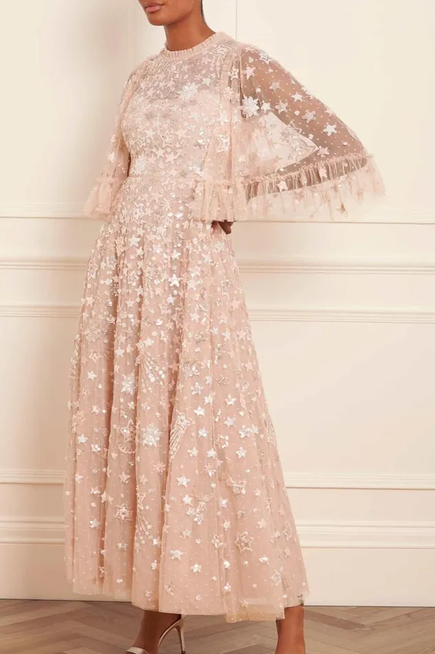 Constellation Gloss Ankle Gown Beige Women Needle and Thread Dresses