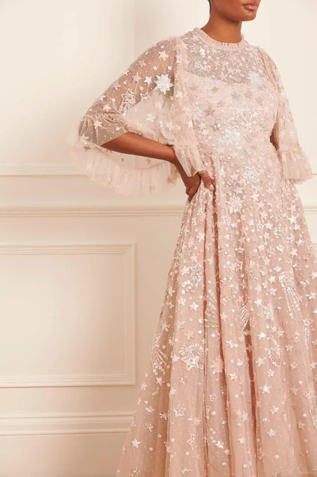 Constellation Gloss Ankle Gown Beige Women Needle and Thread Dresses