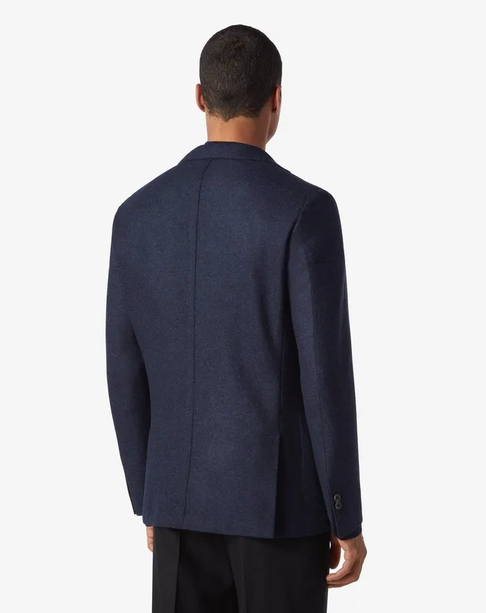 Corneliani Jackets Navy Blue 2button Jersey Wool Jacket 8211 Men