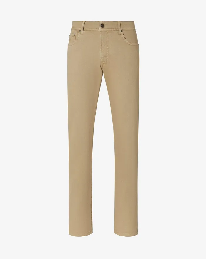 Corneliani Jeans and Slacks Beige Stretch Gabardine 5pocket Trousers For Men 8211 Men