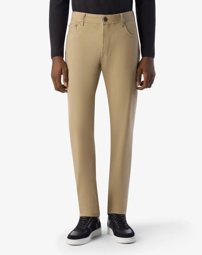 Corneliani Jeans and Slacks Beige Stretch Gabardine 5pocket Trousers For Men 8211 Men