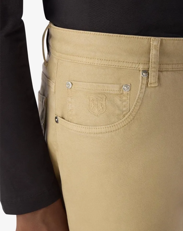 Corneliani Jeans and Slacks Beige Stretch Gabardine 5pocket Trousers For Men 8211 Men