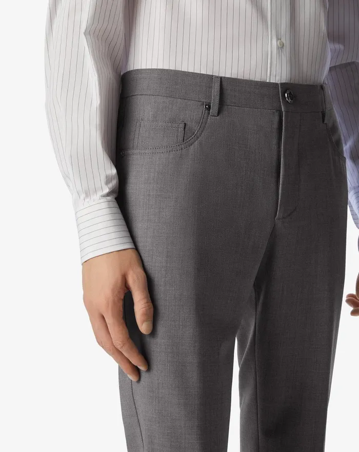 Corneliani Jeans and Slacks Grey Cotton And Cashmere 5pockets Trousers 8211 Men