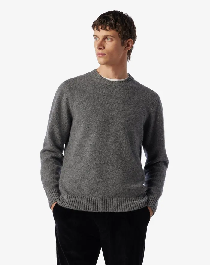 Corneliani Knitwear Grey Wool And Alpaca Crewneck Sweater 8211 Men