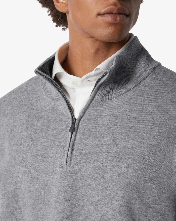 Corneliani Knitwear Grey Zipup Wool And Cashmere Turtleneck 8211 Men