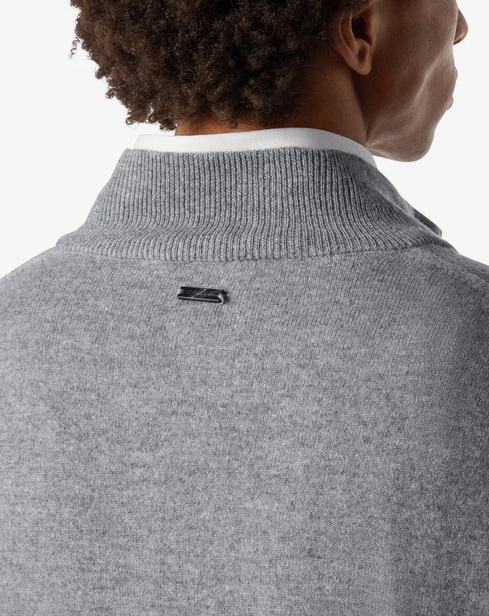 Corneliani Knitwear Grey Zipup Wool And Cashmere Turtleneck 8211 Men