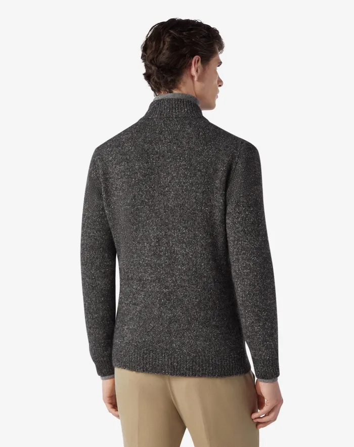 Corneliani Knitwear Melange Grey Alpaca Blend Full Zip Jumper For Men 8211 Men