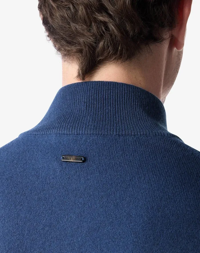 Corneliani Knitwear Sugar Paper Blue Wool And Cashmere Full Zip Jumper 8211 Men