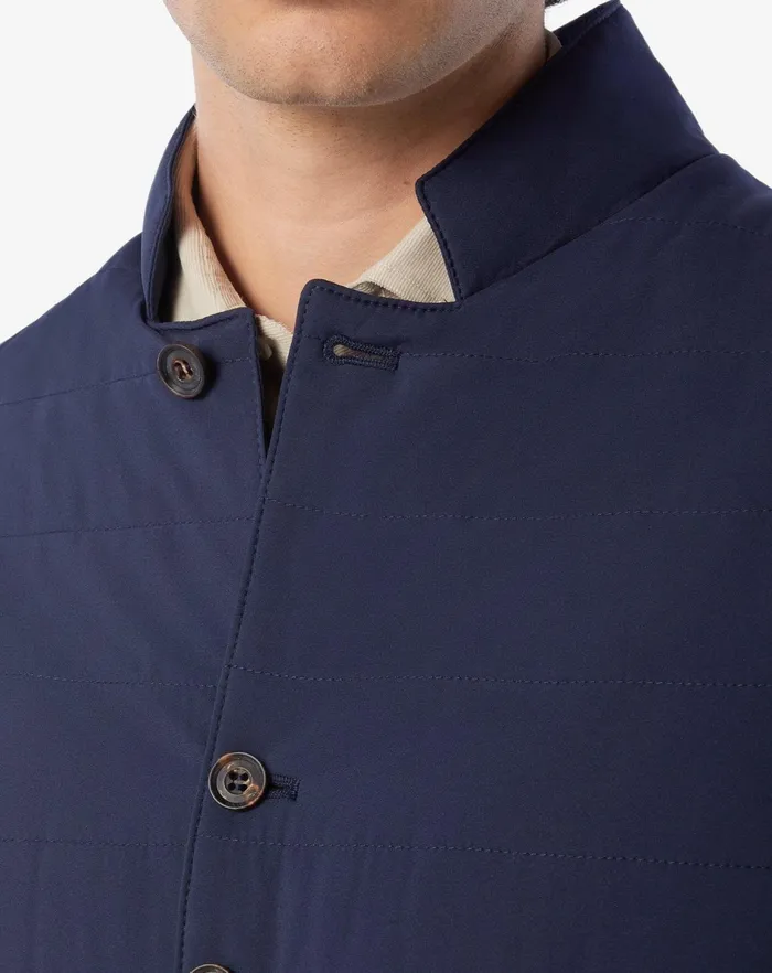 Corneliani Outerwear And Coats Blue Tecno Poplin Waistcoat 8211 Men