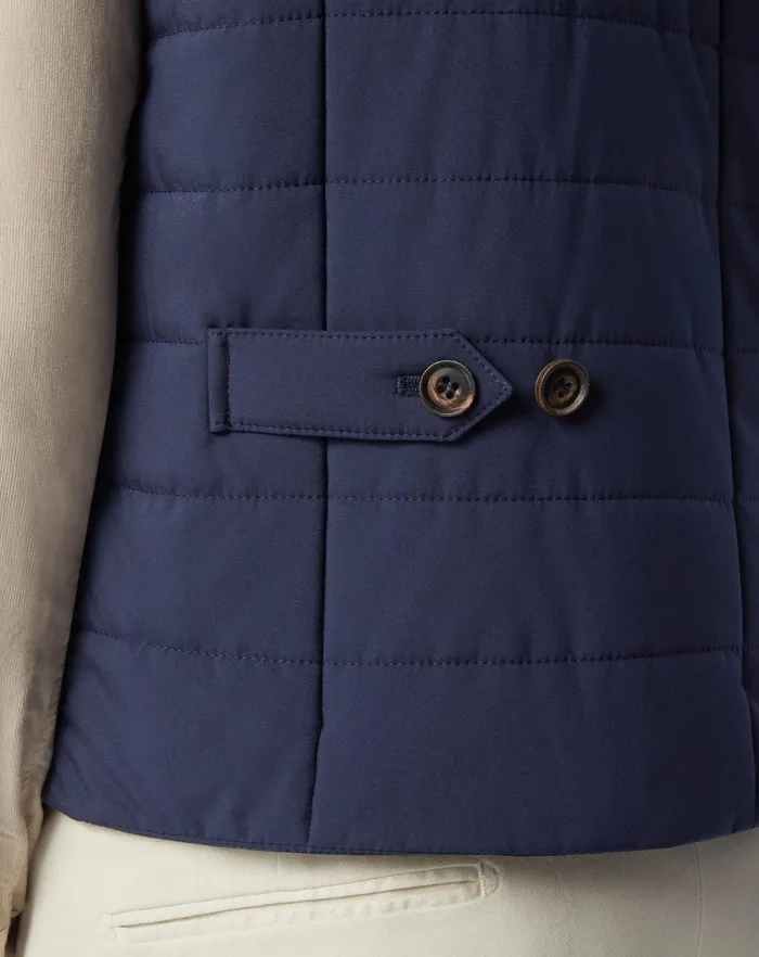 Corneliani Outerwear And Coats Blue Tecno Poplin Waistcoat 8211 Men
