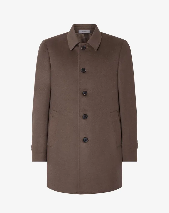 Corneliani Outerwear And Coats Brown Pure Wool Beaver Coat For Men 8211 Men
