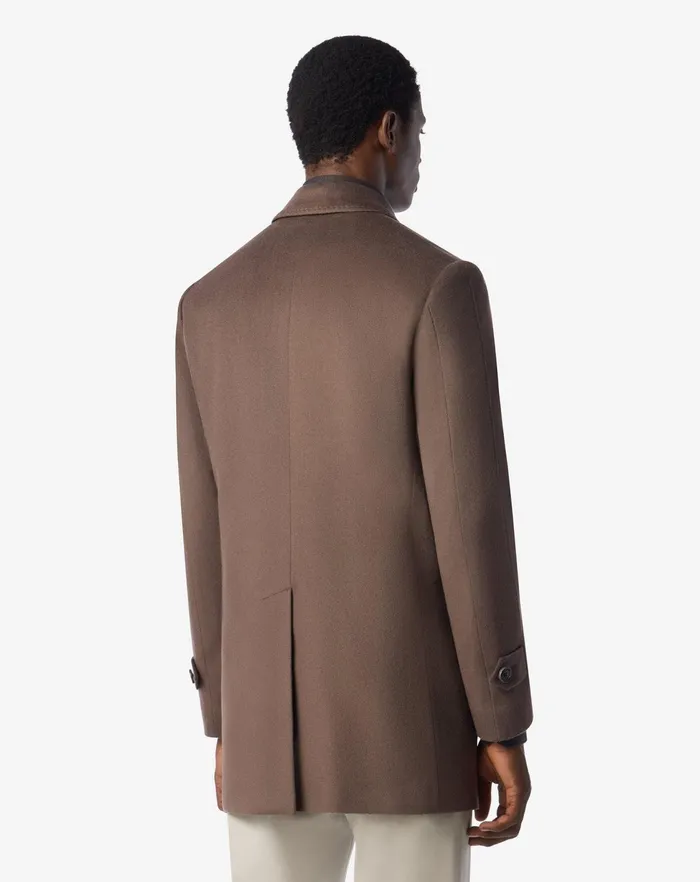 Corneliani Outerwear And Coats Brown Pure Wool Beaver Coat For Men 8211 Men