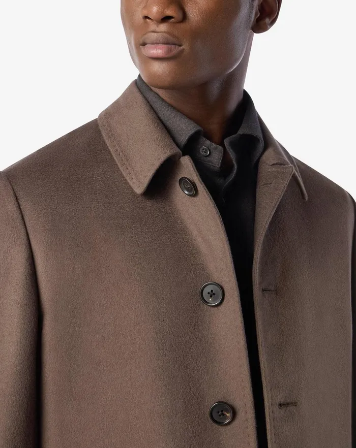 Corneliani Outerwear And Coats Brown Pure Wool Beaver Coat For Men 8211 Men