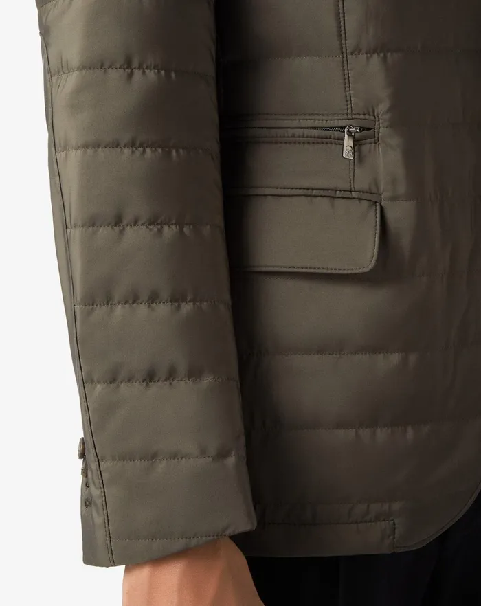 Corneliani Outerwear And Coats Green Tecno Poplin Quilted Jacket 8211 Detachable Vest 8211 Men
